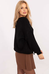 Lightweight buff sleeve stylish cut sweater