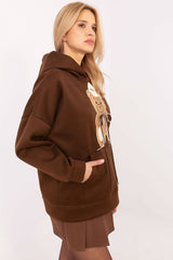 Women's teddy bears casual hooded sweatshirt