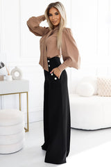 Elegant high waist wide-leg pants