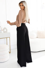 Elegant high waist wide-leg pants