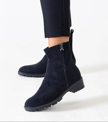 Black high platform boots