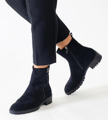 Black high platform boots