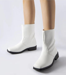 White eco-leather boots