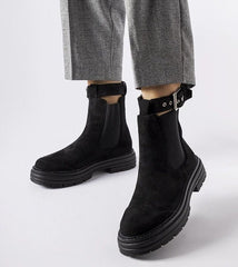 Elegant stylish medium heel ankle boots