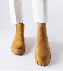 Light brown women's ankle boots