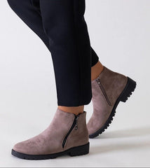 Branda black ankle boots with metal inserts