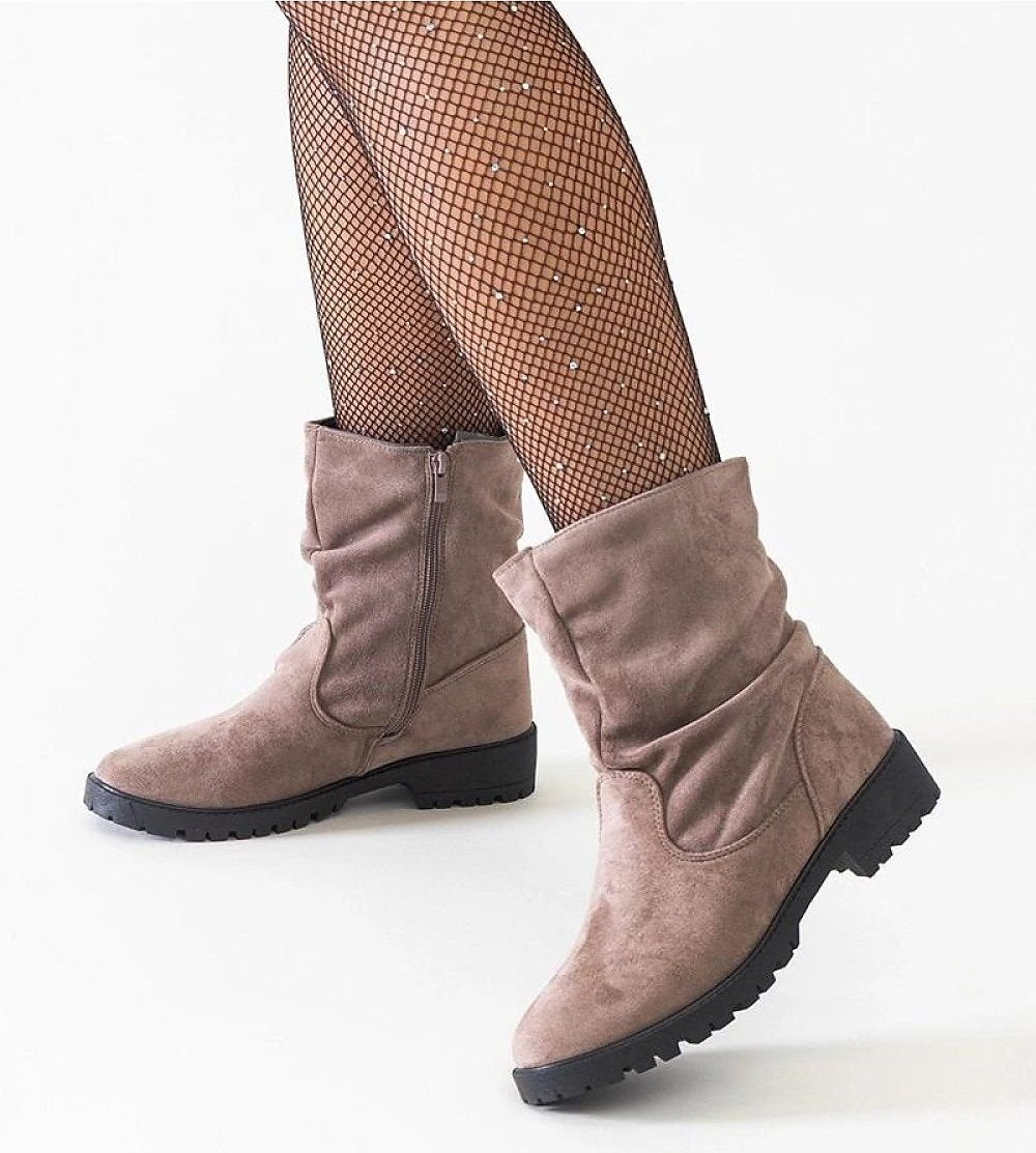 Elegant eco-suede ankle boots