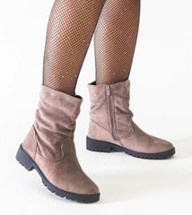 Elegant eco-suede ankle boots