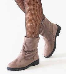 Elegant eco-suede ankle boots