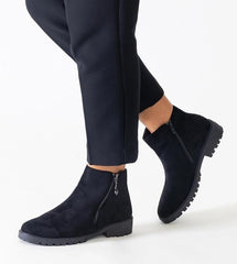 Branda black ankle boots with metal inserts