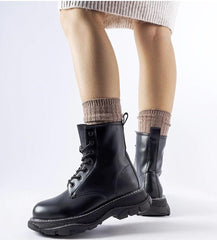 black chunky sole Borsano worker boots