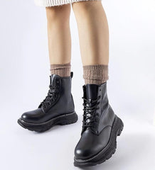 black chunky sole Borsano worker boots