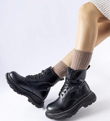 black chunky sole Borsano worker boots