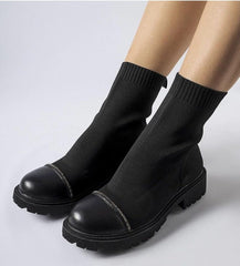 Vail zirconias ankle-length sock boots