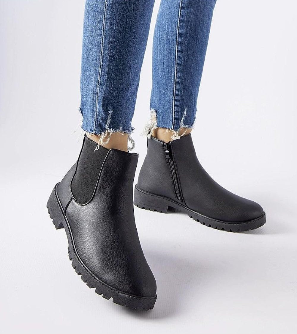 Stylish comfortable black ankle boots