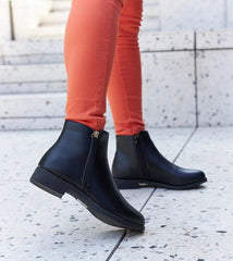 Black Paien flat heel ankle boots