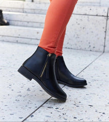 Black Paien flat heel ankle boots