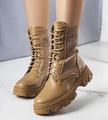 Brown ankle-high upper Kori boots