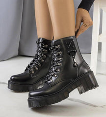 Black Laverda decorative lacing ankle boots