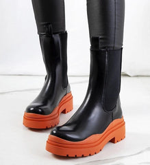 Nester black orange sole ankle boots