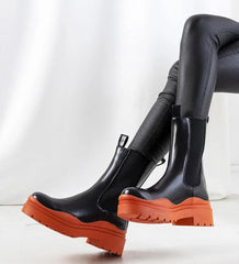 Nester black orange sole ankle boots