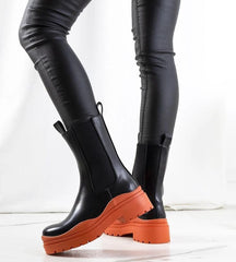 Nester black orange sole ankle boots