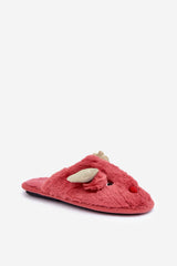 Charming fur slippers with a reindeer motif