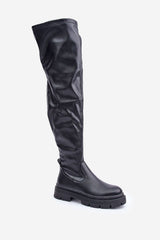 Stylish eco leather knee-high boots