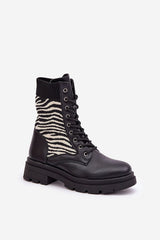 Women's zebra pattern ankle boots