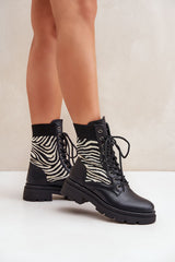 Women's zebra pattern ankle boots