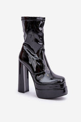 Stylish women's patent ankle boots