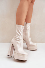 Stylish women's patent ankle boots