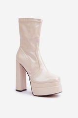 Stylish women's patent ankle boots