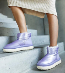 Violet warm slip-on snow boots