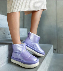 Violet warm slip-on snow boots