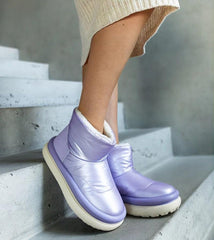 Violet warm slip-on snow boots