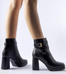 Black insulated classic suede ankle boots