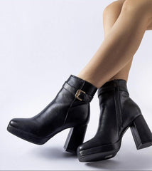 Black insulated classic suede ankle boots