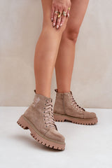 Women's ankle boots made of eco-suede