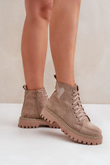 Women's ankle boots made of eco-suede