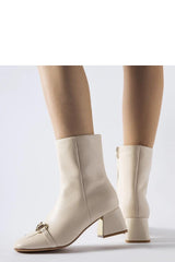 Beige stiletto heel boots