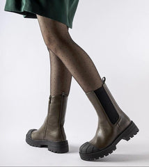 Dark green insulated sable boots