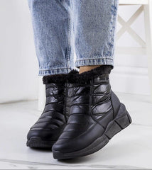 Black thick high sole snow boots