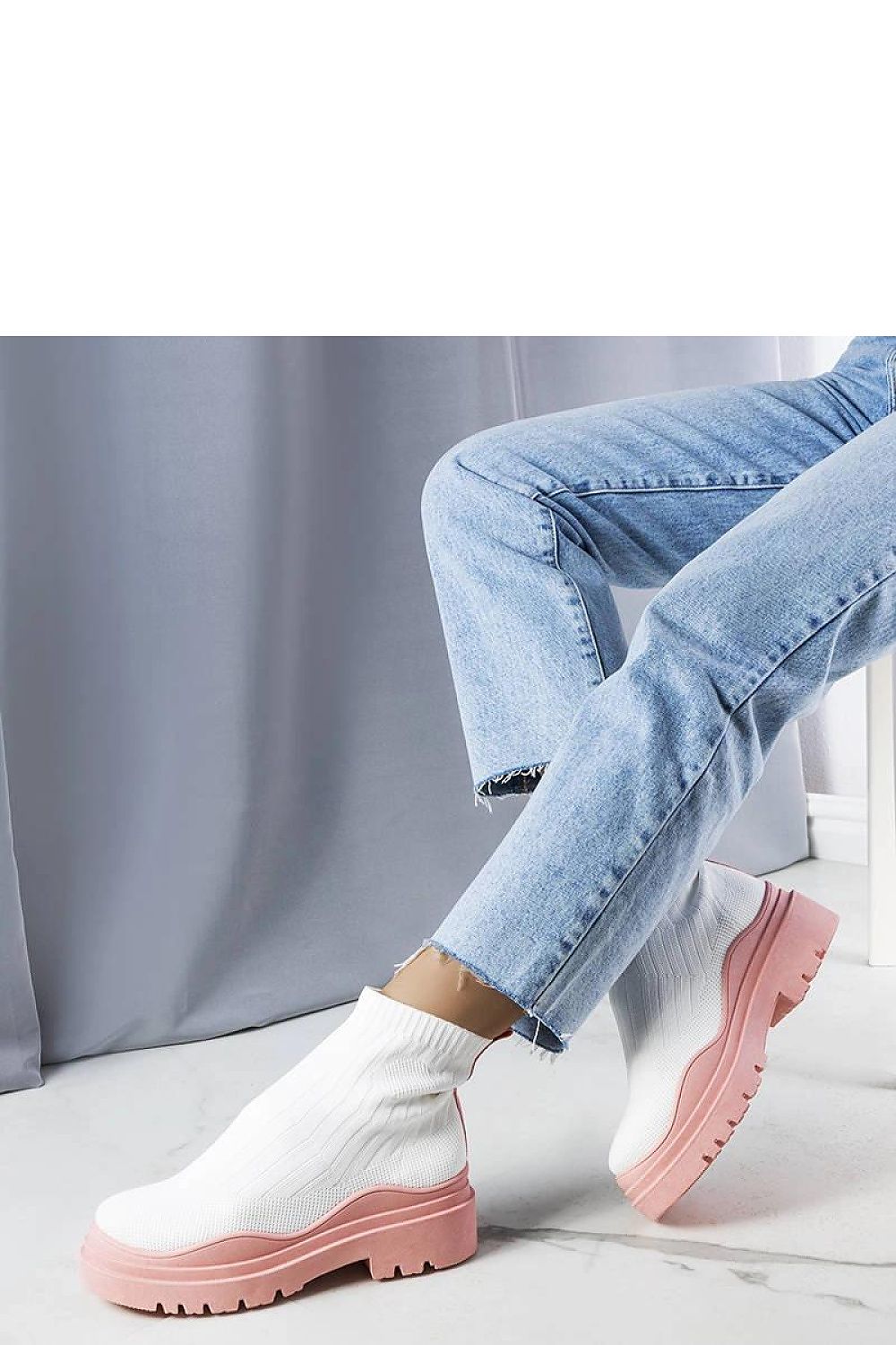 RevChic Kavira11 Sock Boots 843 – White Secondary image