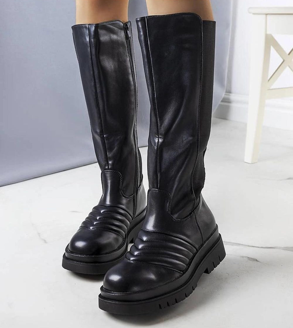 Green Calliope knee-high boots