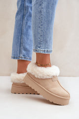 Fashionable low upper soft fur snow boots