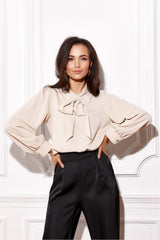 Long puffy sleeves formal blouse