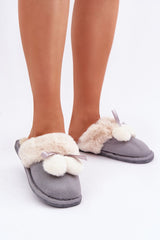 Women's slippers with soft fur lining