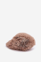 Stylish women's slippers with fluffy thick fur