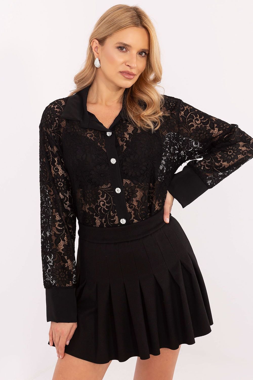 Long sleeve elegant lace shirt